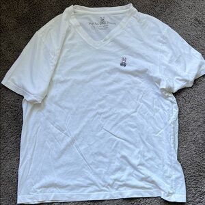 Psycho Bunny Men's White V-Neck T-Shirt